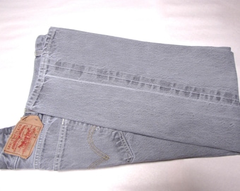 Vintage 90s Levi's 501 Grey Wash Button Fly Denim Pants Size 34. Gently Used
