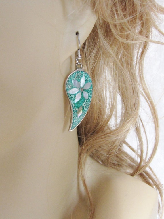 Stunning Long Boho Dangle Flower Earrings, Unique… - image 4