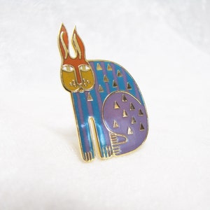 Rabbit Brooch, Turquoise & Violet Enamel, by Laurel Burch, Mythical ...
