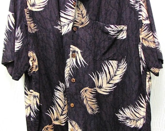 Mens Vintage Casual Summer Shirt ,Hawaiian short sleeve, soft comfortable washable Silk Size XL Tasso Elba.