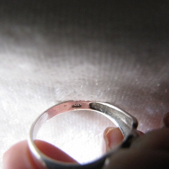 Vintage Sterling Silver Thumb Ring, Unique Rustic… - image 8
