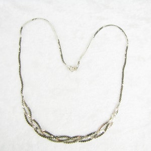 Unikt vävt halsband i sterlingsilver, modern flätad 18 tums sterlingsilverkedja, smycken för frun, present till henne bild 3