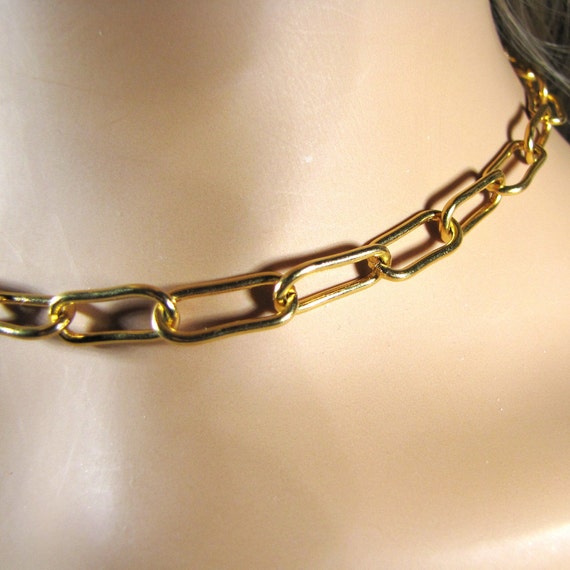 Irresistible Gold Choker Chain Necklace, Papercli… - image 5