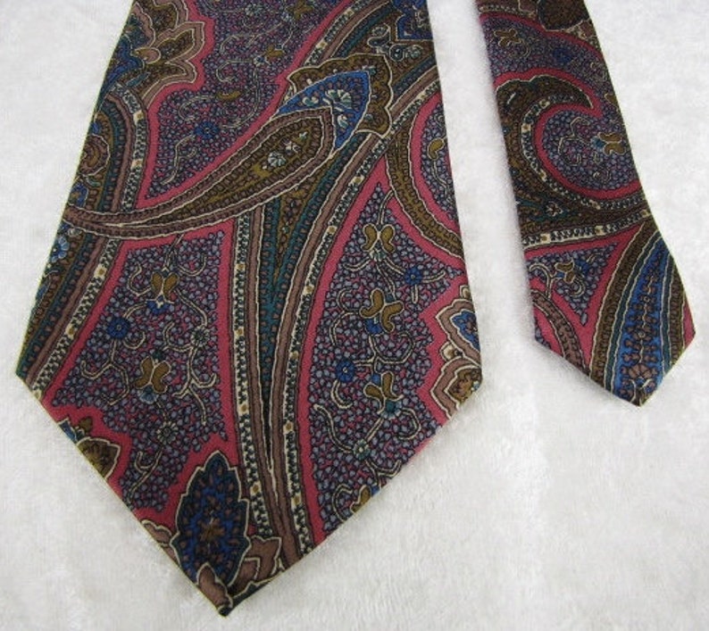 Men's Vintage Colorful Necktie 100% Silk Tie Paisley - Etsy