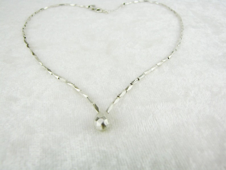 Everyday Modern Dainty Dangle Bead Pendant On Chain Wife Sterling Silver Minimalist Layering Choker Necklace For Sister Girlfriend