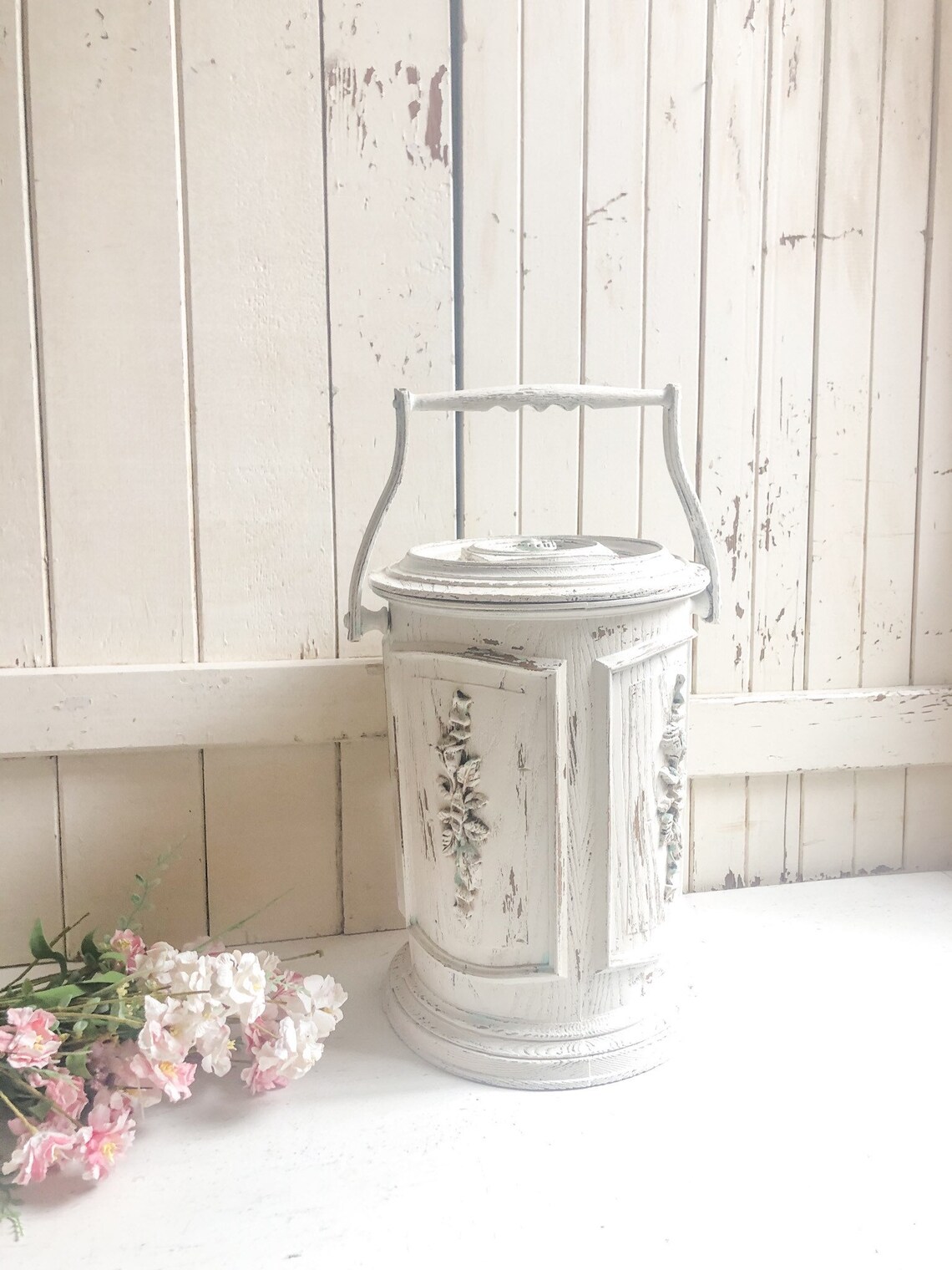 Shabby Chic Vintage Ice Bucket Caja de almacenamiento de | Etsy