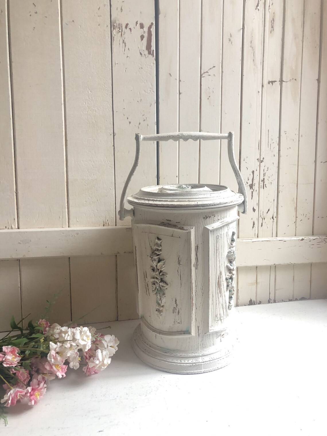 Shabby Chic Vintage Ice Bucket Caja de almacenamiento de | Etsy