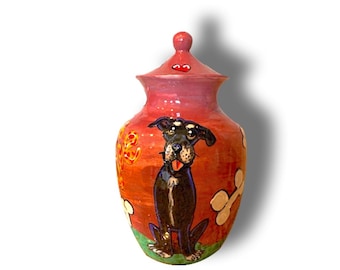 Custom Dog Urn | Hand-Painted Pet Portrait Memorial