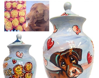 Labrador Urn - Pet Loss - pet memorial urn for dog cremains - customizable and personalized for your beloved pet
