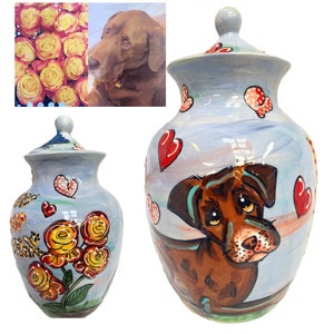 HAND PAINTED Urn Designed Custom for You x Faux Paw Productions | Large Dog Ashes, Unique Dog Urn, Dog Memorial Keepsake, Pet Loss, Labrador