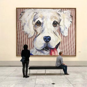 Golden Retriever on Stretched Canvas by Debby Carman, Colorful Dog Art, Wall Art, Pet Painting, Rainbow Dog Painting, Giclee