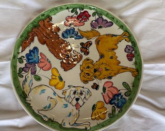 Golden Retriever 14’ Serving Bowl for pasta, salads/ceramic custom made by Faux Paw Productions