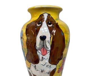 Bassett Pet Urn, Multiple Pet Ashes Urn, XL Large Dog Urn, Tall Urn for Pet Cremains, Personalized Pet Memorial, Pet Loss Keepsake Urn
