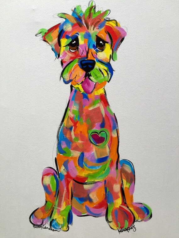 Dog Art / Dog Painting / Dog Portrait / Whimsical Dog / Custom Etsy