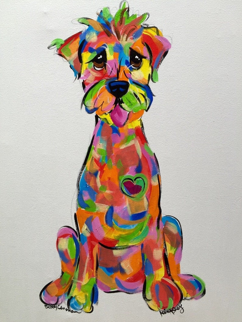 Dog Art / Dog Painting / Dog Portrait / Whimsical Dog / Custom Etsy