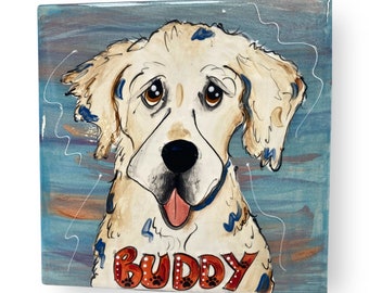 Custom Tile for Dog Lovers - any and all breeds or custom with photo Personalized  Wall Art Tiles, Decorative Tile Art,  Pet Lover Gifts,
