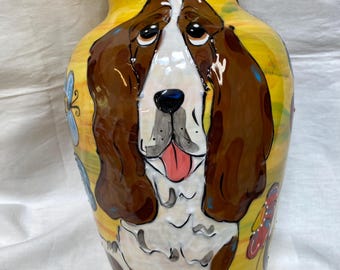 Bassett Pet Urn, Multiple Pet Ashes Urn, XL Large Dog Urn, Tall Urn for Pet Cremains, Personalized Pet Memorial, Pet Loss Keepsake Urn