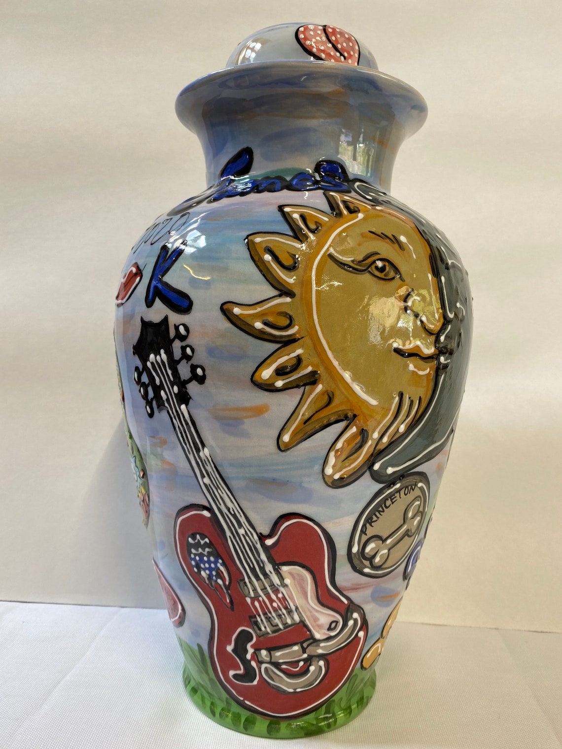 Hand Painted Memorial Urn for Human Ashes / Rock N Roll / Etsy