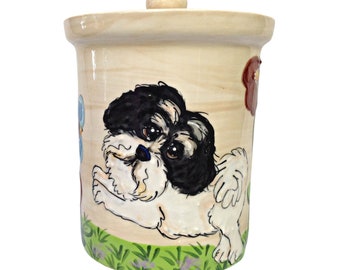 Create a Custom Cookie Jar Hand-Painted Havanese Ceramic Jar For Pet Biscuits Pet Portrayal from Photo Holiday Gift Custom Dog Gift New Dog
