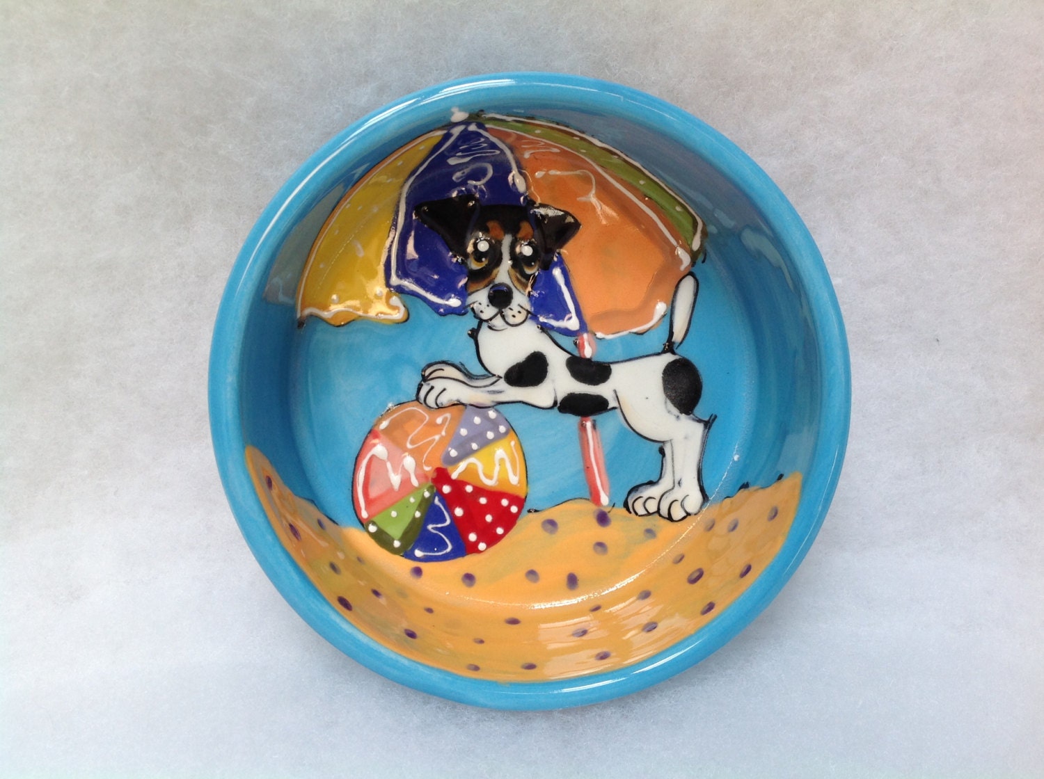 Hand Painted Dog Bowl / Ceramic Dog Bowl / Custom Dog bowl / Etsy