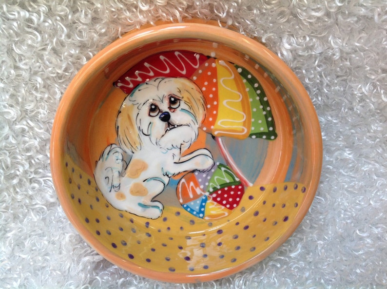 Hand Painted Dog Bowl / Ceramic Dog Bowl / Custom Dog bowl / Etsy