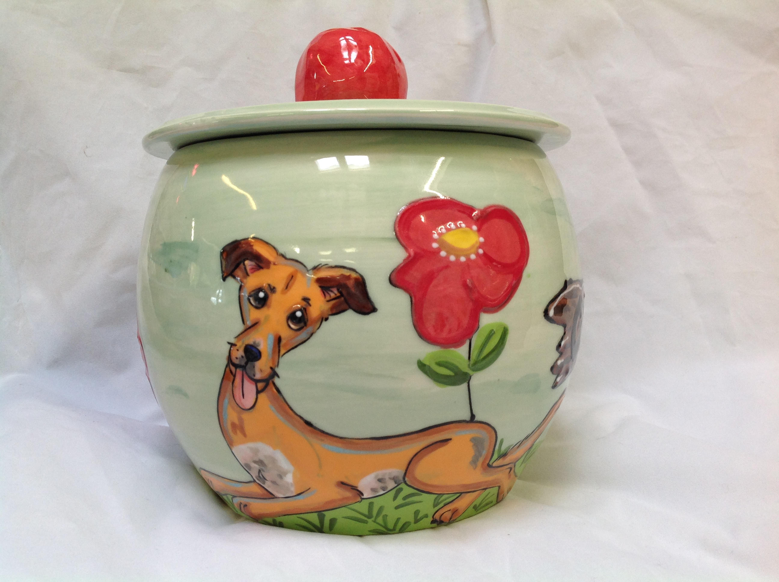 Cookie Jar / Hand Painted / Dog Treat Jar / Ceramic / Kitchen Etsy
