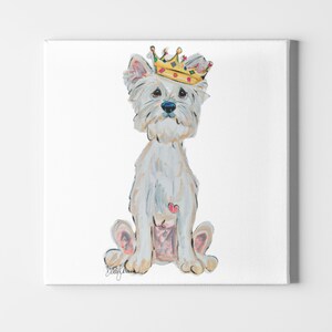 Westie Pet painting Wellington Wags - Fine Art Print, Whimsical Art Decor, Dog Print,  Dog Art, West Highland Terrier Dog Painting/24x36