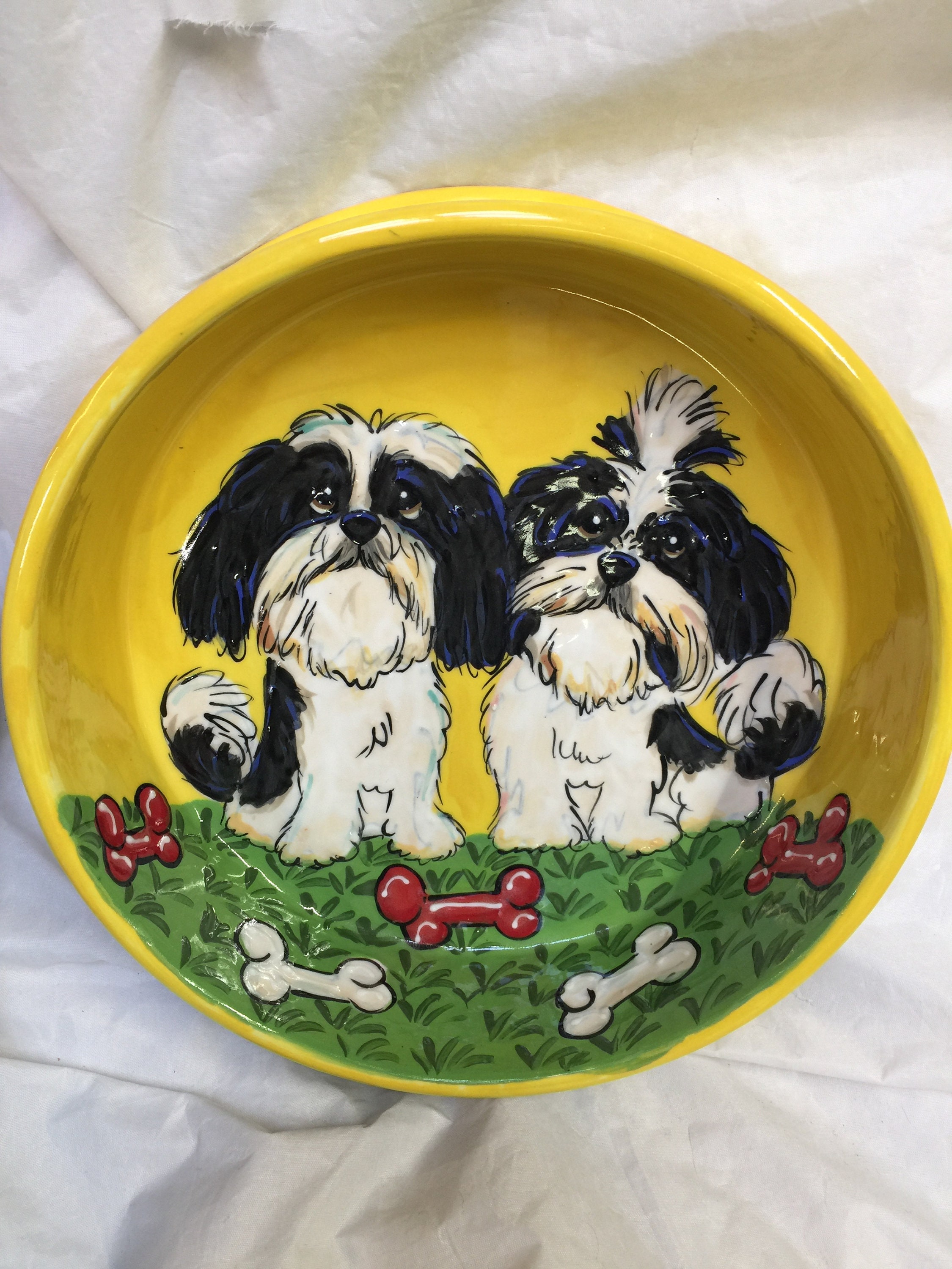 Dog Bowl / Dog / Personalized / Shih Tzu /Dog Food / Hand Etsy