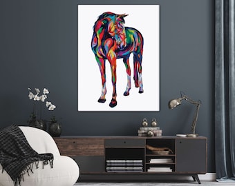 Horse Painting - Horse Lover gifts -Ranch house gift - Quarter horse, Dressage Horse, Equestrian gifts for Horse Lovers/24x36
