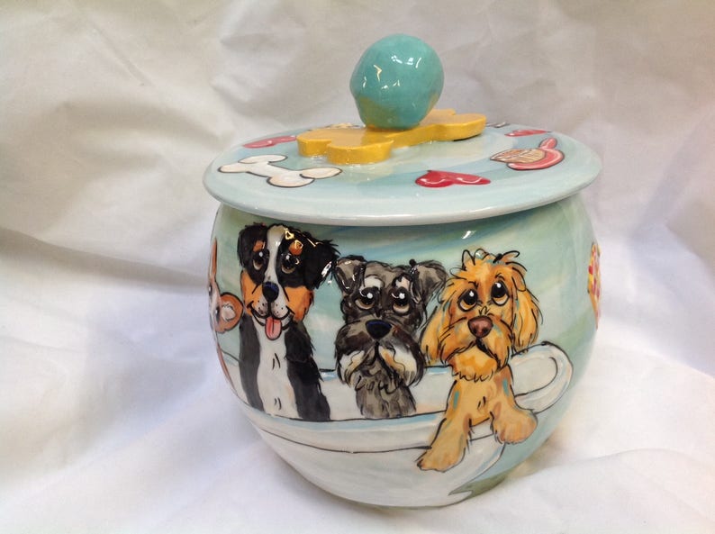 Dog Bowl / Ceramic / Yorkie / Food Bowl / Cereal Bowl / Hand Etsy