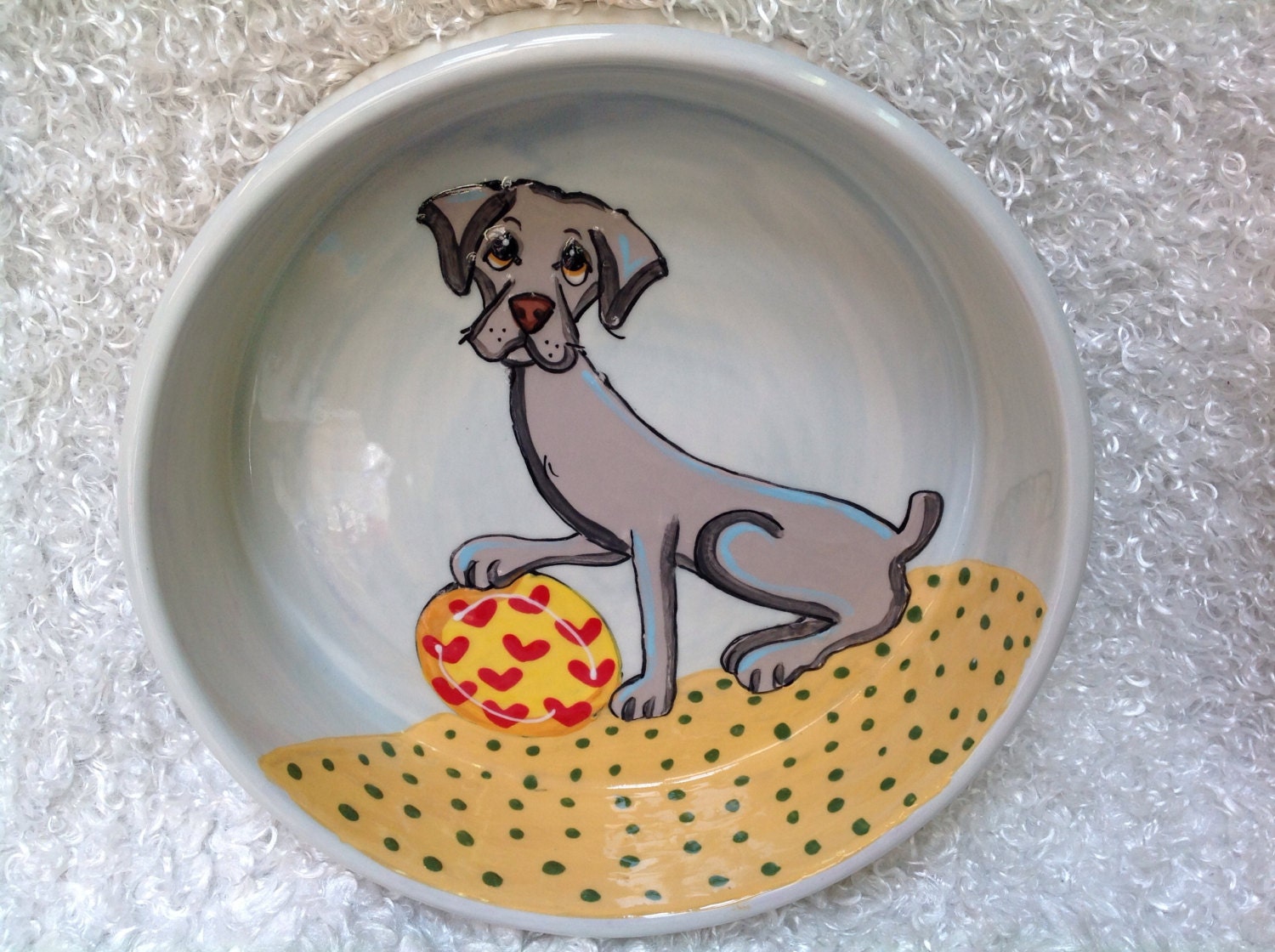 Hand Painted Dog Bowl / Ceramic Dog Bowl / Custom Dog bowl / Etsy