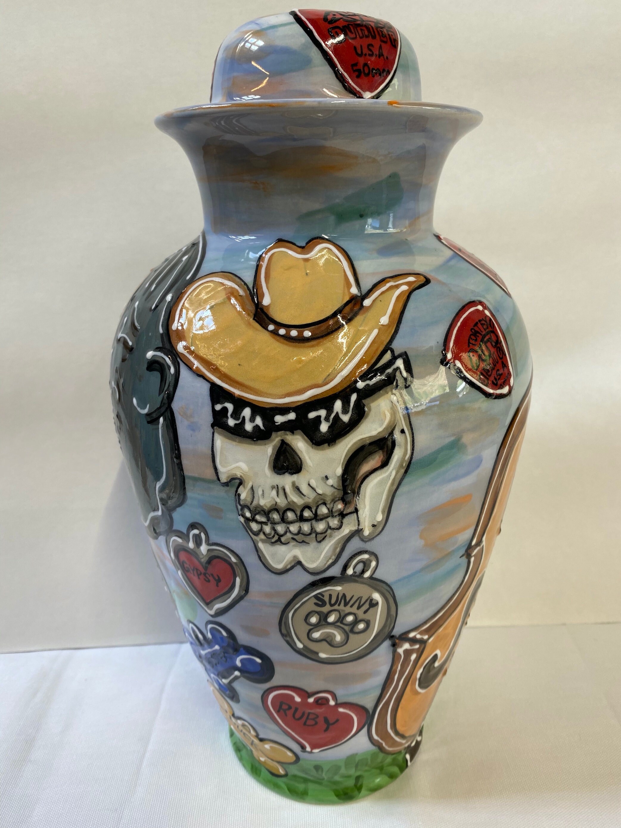 Hand Painted Memorial Urn for Human Ashes / Rock N Roll / Etsy