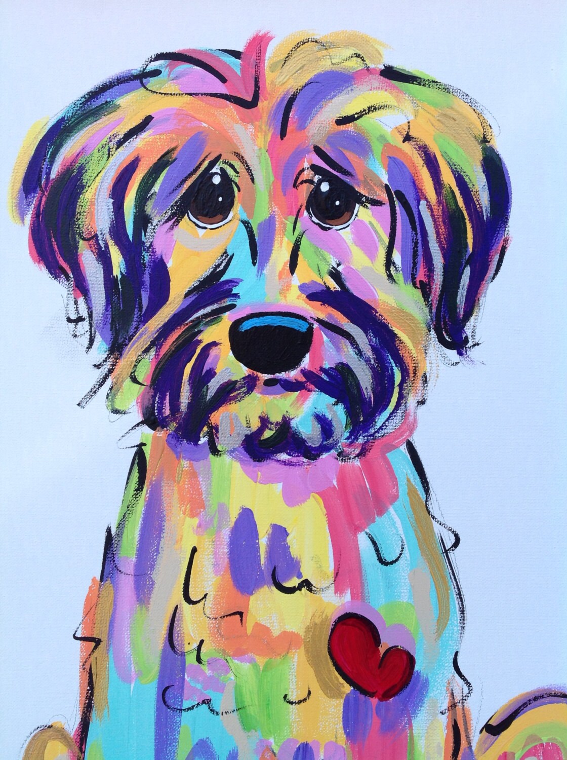 Dog Art / Dog Painting / Dog Portrait / Whimsical Dog / Custom Etsy