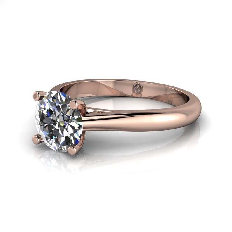 Juliette Charles & Colvard Forever One Round Moissanite Rivulet 4 Prong Comfort Fit image 5