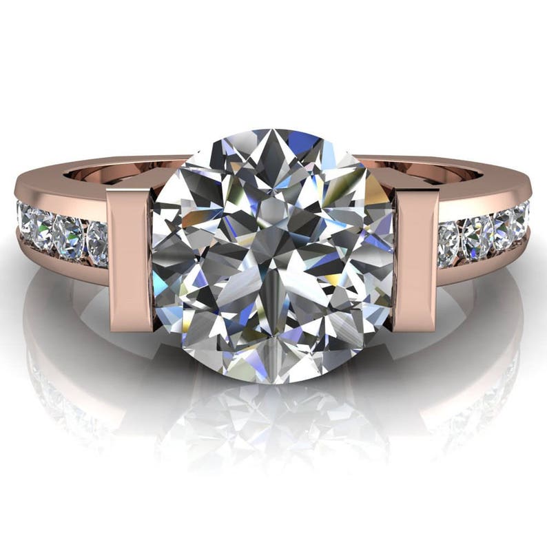 Savannah Round Forever One Hearts & Arrows Moissanite Half ...