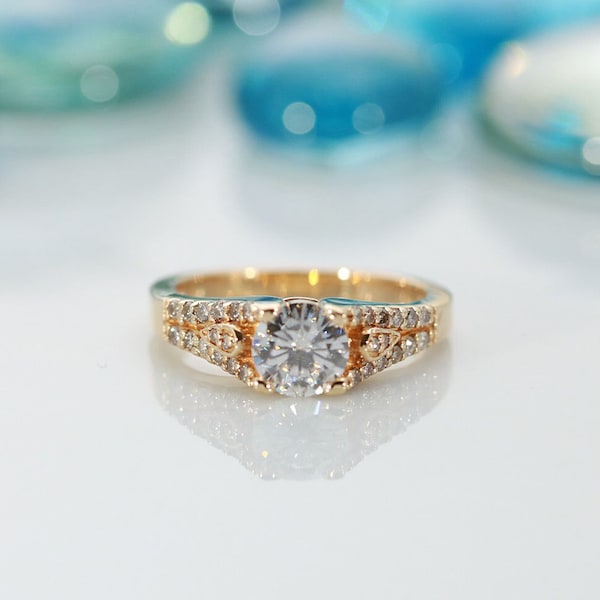 Bague Avec 3 Pierres - Charles & Colvard, Poids Total 2.00 Carats, Taille 6