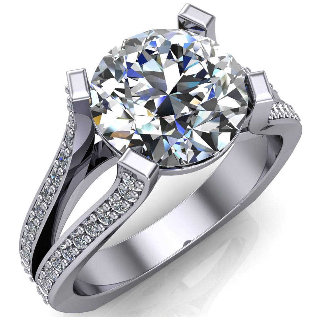 14K White Gold Wedding Lv Ring Her Round Diamond 1.50Ct Lab-Created Cluster  VVS1