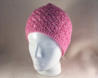 Rosa Virkad Pixie Mössa (Beanie)