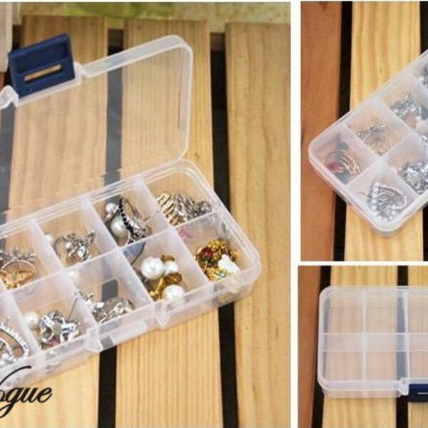 10 compartment Plastic small parts storage box with movable dividers DY1-001
