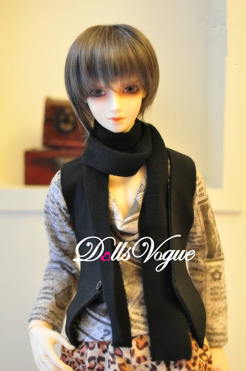 14 BJD 13 BJD SD Doll Knitted Scarf Gray Black DV5-006