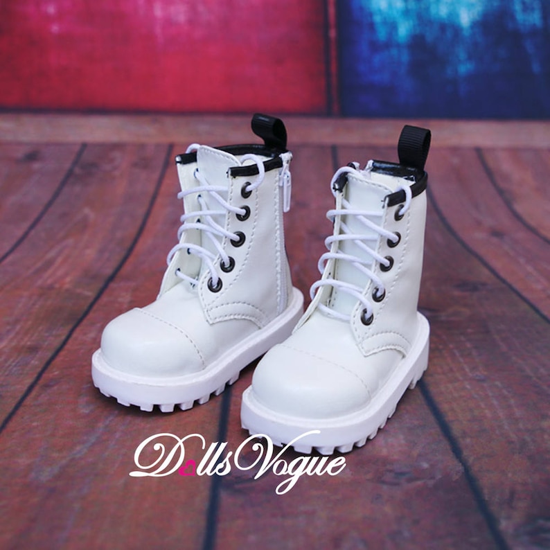 Fashion BJD Dolls Girls Shoes Leather Boots for 1/3 Ball Jointed Dolls White