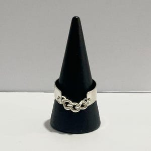 Bold Sterling Silver Chain Ring; Thick Sterling Silver Ring; Chain Ring for Him; Gifts for Him; Unisex Ring; Thick Chain Ring;