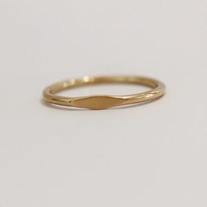 Handmade 14K Yellow Gold Signet Ring: Dainty Stacking Ring