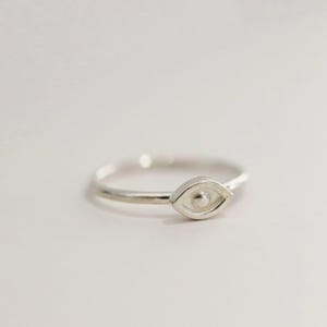 Sterling Silver Evil Eye Blue, White, Black Eye Dome Ring