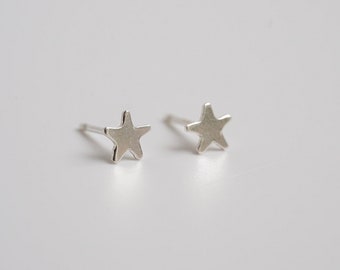 Star Stud Earrings in Sterling Silver; Star Stud Earrings; Sterling Silver Star Stud Earrings; Stars; Metrix Jewelry; Sterling SIlver Star