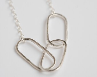 Mixed Link Necklace in Sterling Silver; Chain Link Necklace; Chain Necklace; Sterling Silver Link Necklace; Layering Chain Necklace