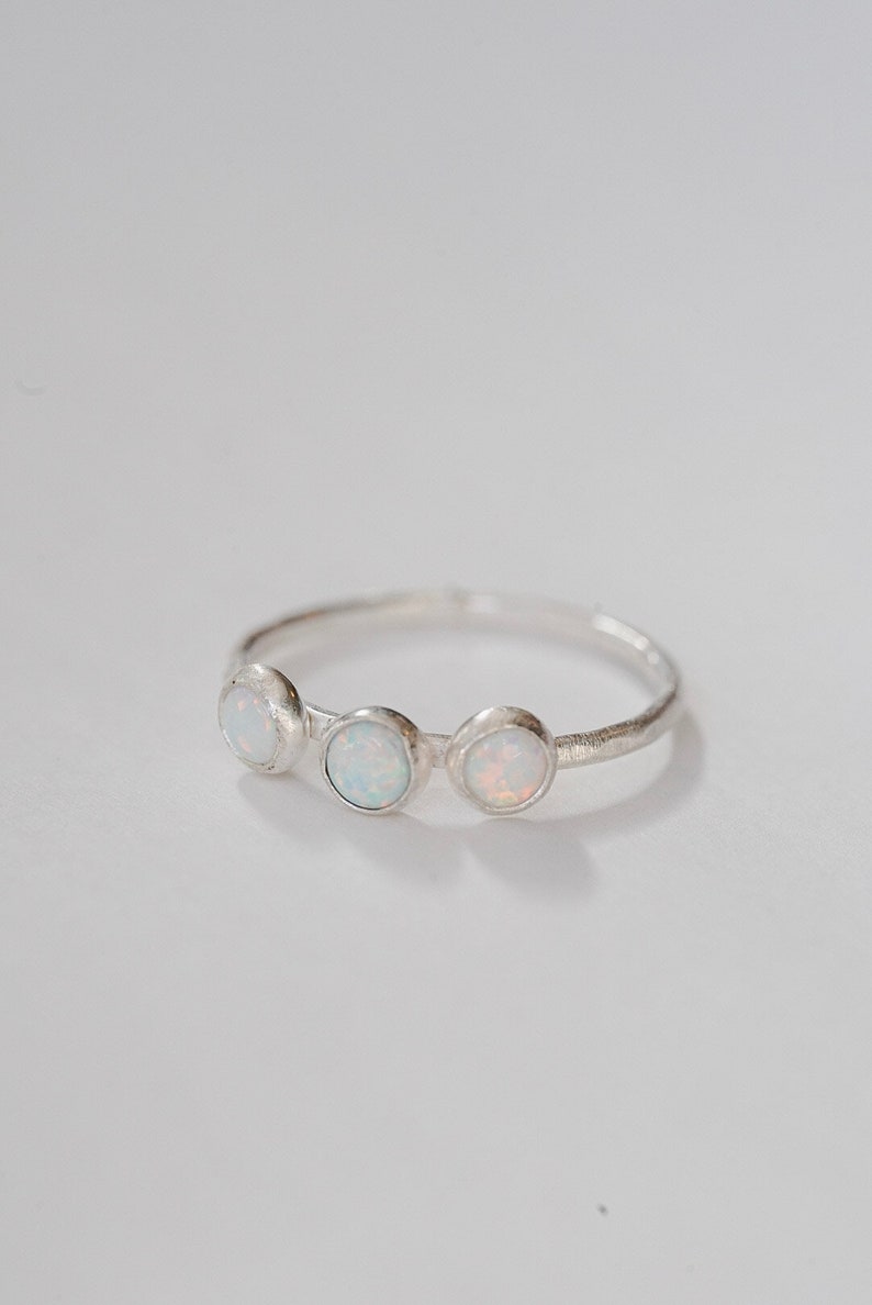 Triple Opal Ring Triple Crown Opal Ring Sterling Silver Sterling Silver Stacking Ring Opal Stacking Ring Crown Ring Sterling Silver image 2