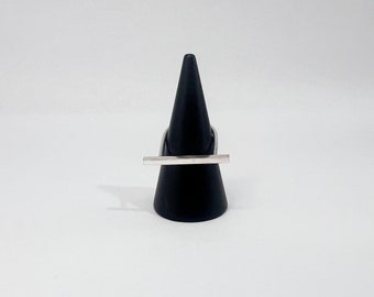 Linear Ring; Sterling Silver Bar Ring; Statement Ring; Flat top Ring; Line Ring; Geometric Ring; Square Bar Ring; Bar Ring