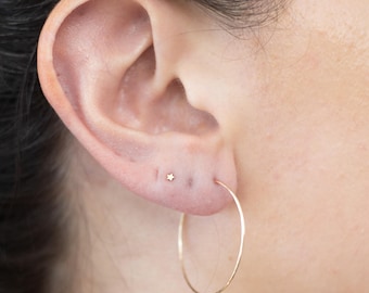 Handmade Hammered Hoop Earring in Gold Fill