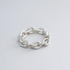 Thick Chain Ring in Sterling Silver; Thick Link Chain Ring; Chunky Chain Ring; Mens Sterling SIlver Chain Ring; Unisex RIng; Unisex Jewelry